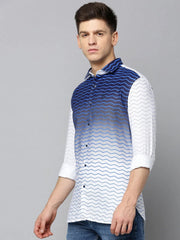 Men White Printed Casual Shirt-QUINN-3612-White