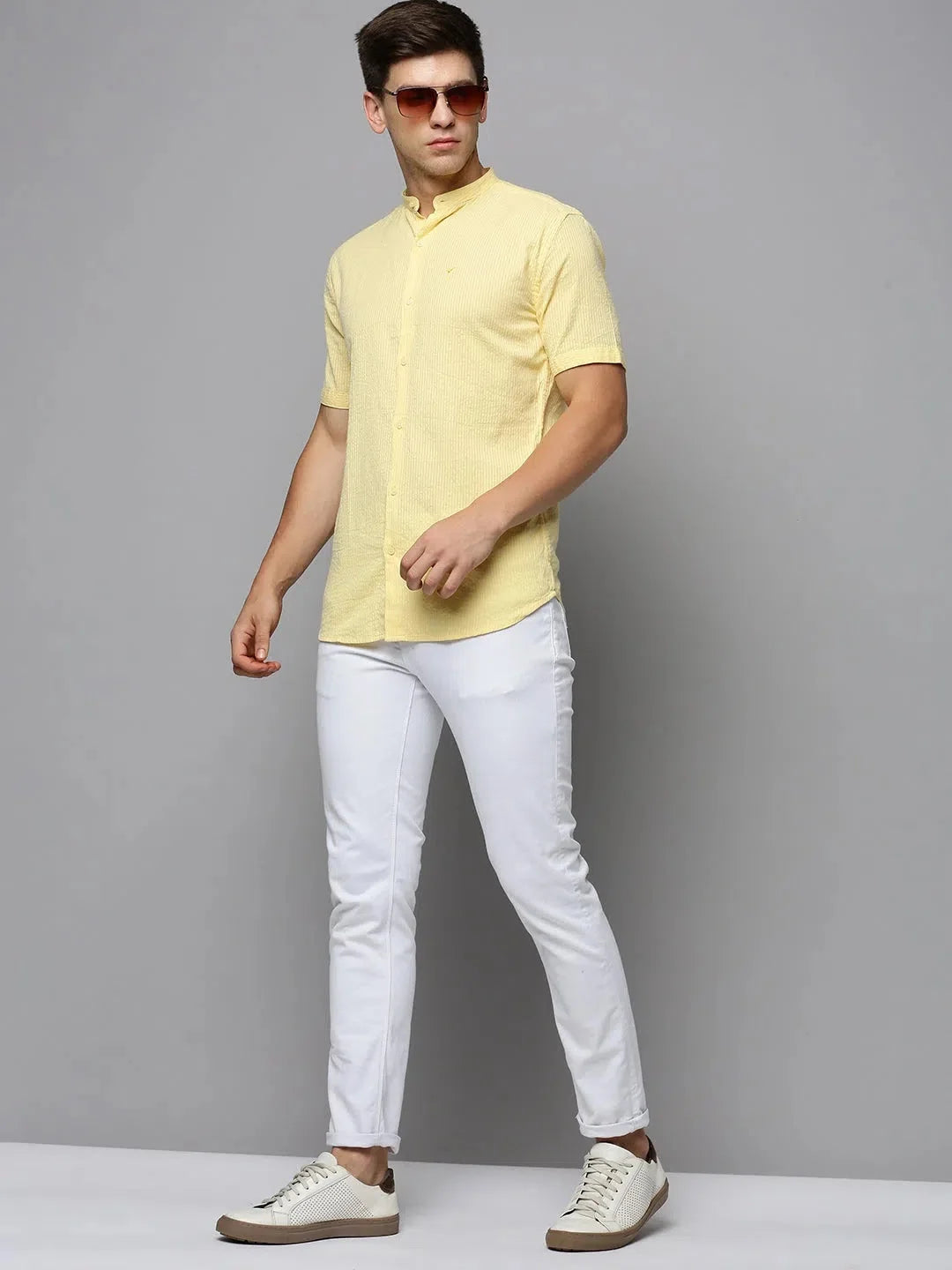 Yellow Solid Mens Shirt | Casual & Comfortable Cotton Shirts