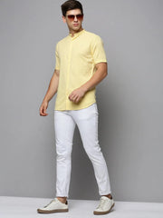 Men Yellow Solid Casual Shirt-SUCKERSHIRT-753-Yellow