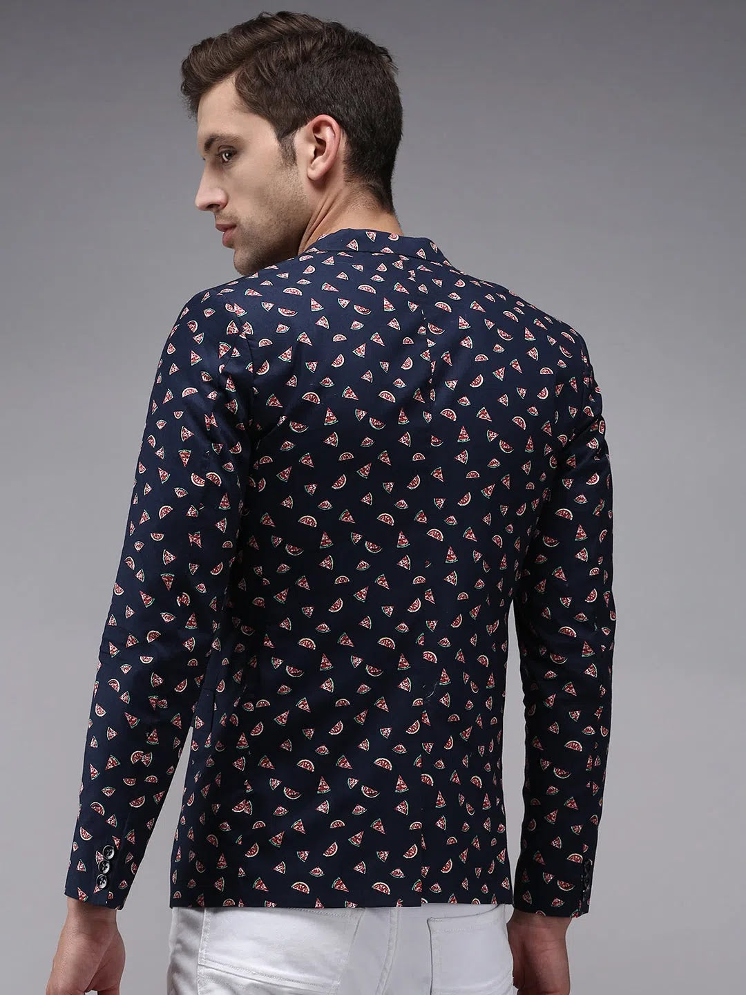 Stylish Men's Blue Printed Blazer - Nehru Jacket Collection