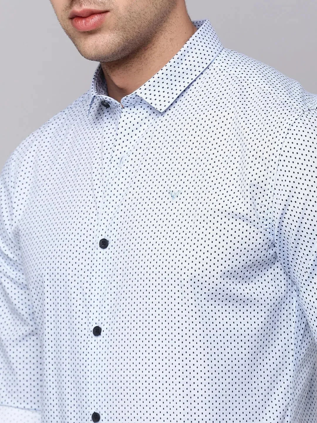 Blue Printed Cotton Mens Shirt - Casual & Stylish