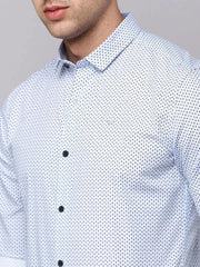 Men Blue Printed Casual Shirt-TKTPRINT-124-Blue