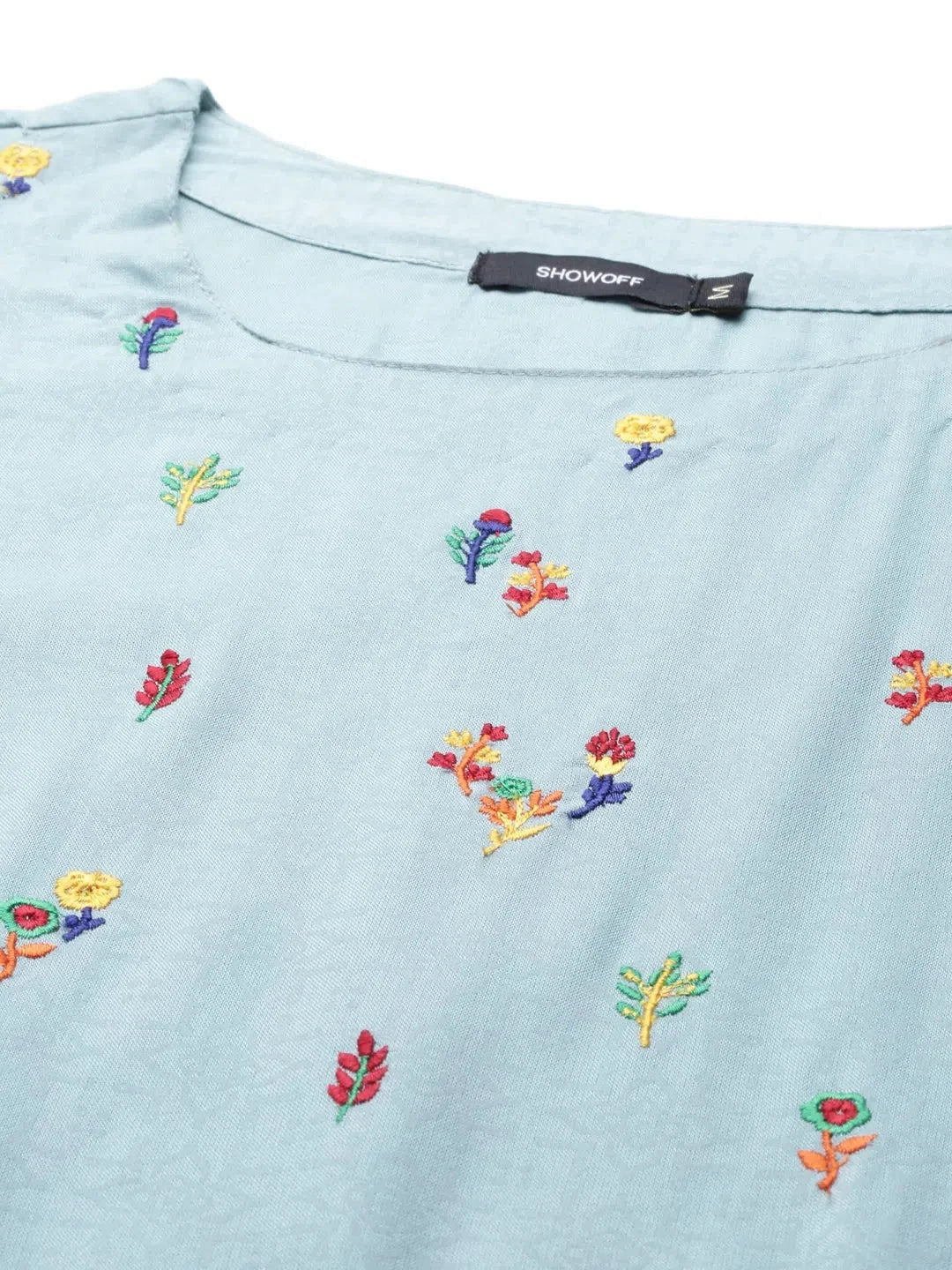 Turquoise Blue Printed Kurta - Women's Indian Kurtis Online