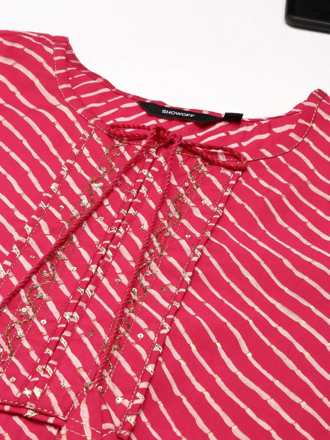 Pink Printed Anarkali Kurta | Women's Linen Anarkali Kurti