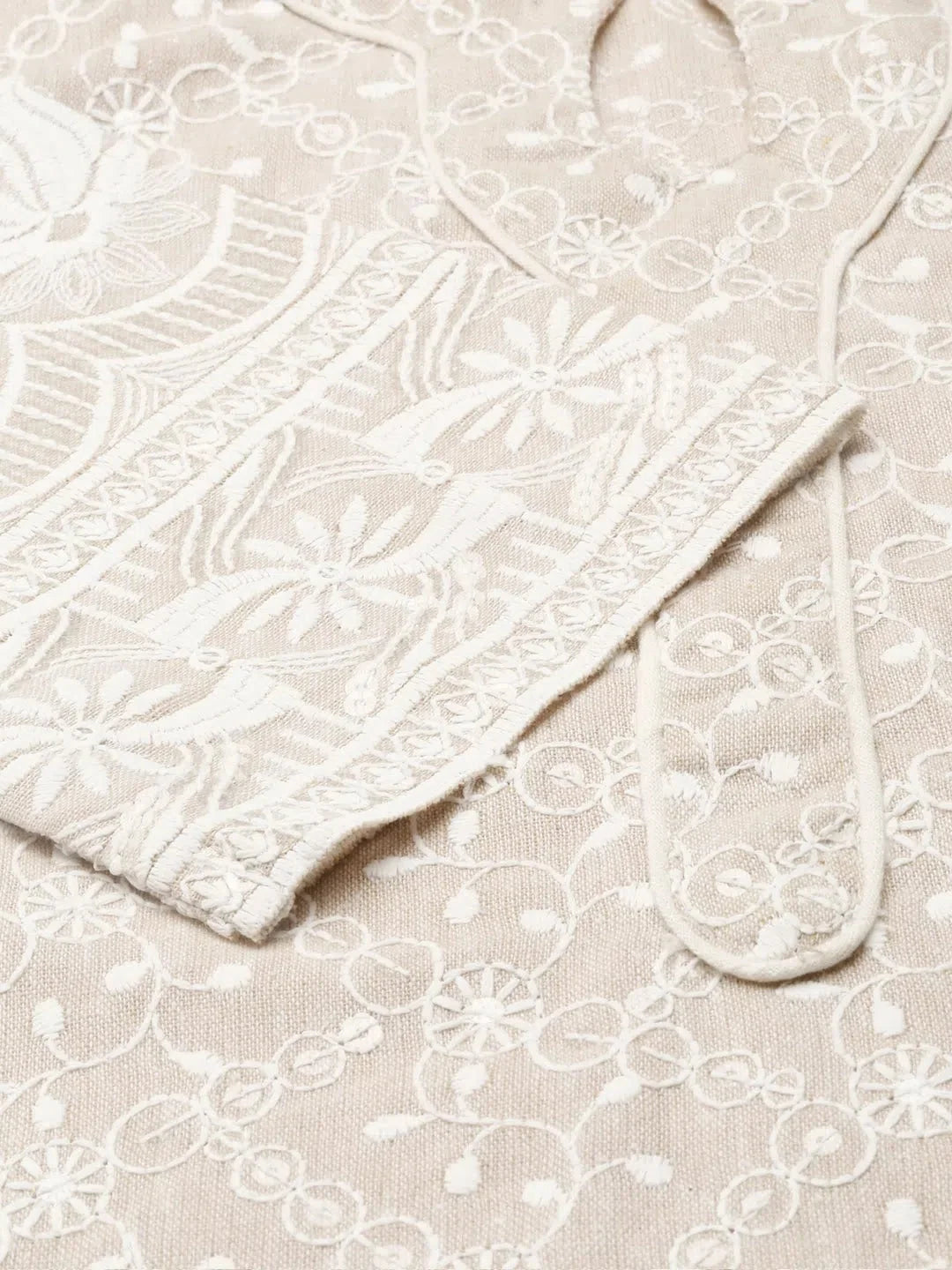 Beige Embroidered Women's Kurta Set | Indian Kurta Sets