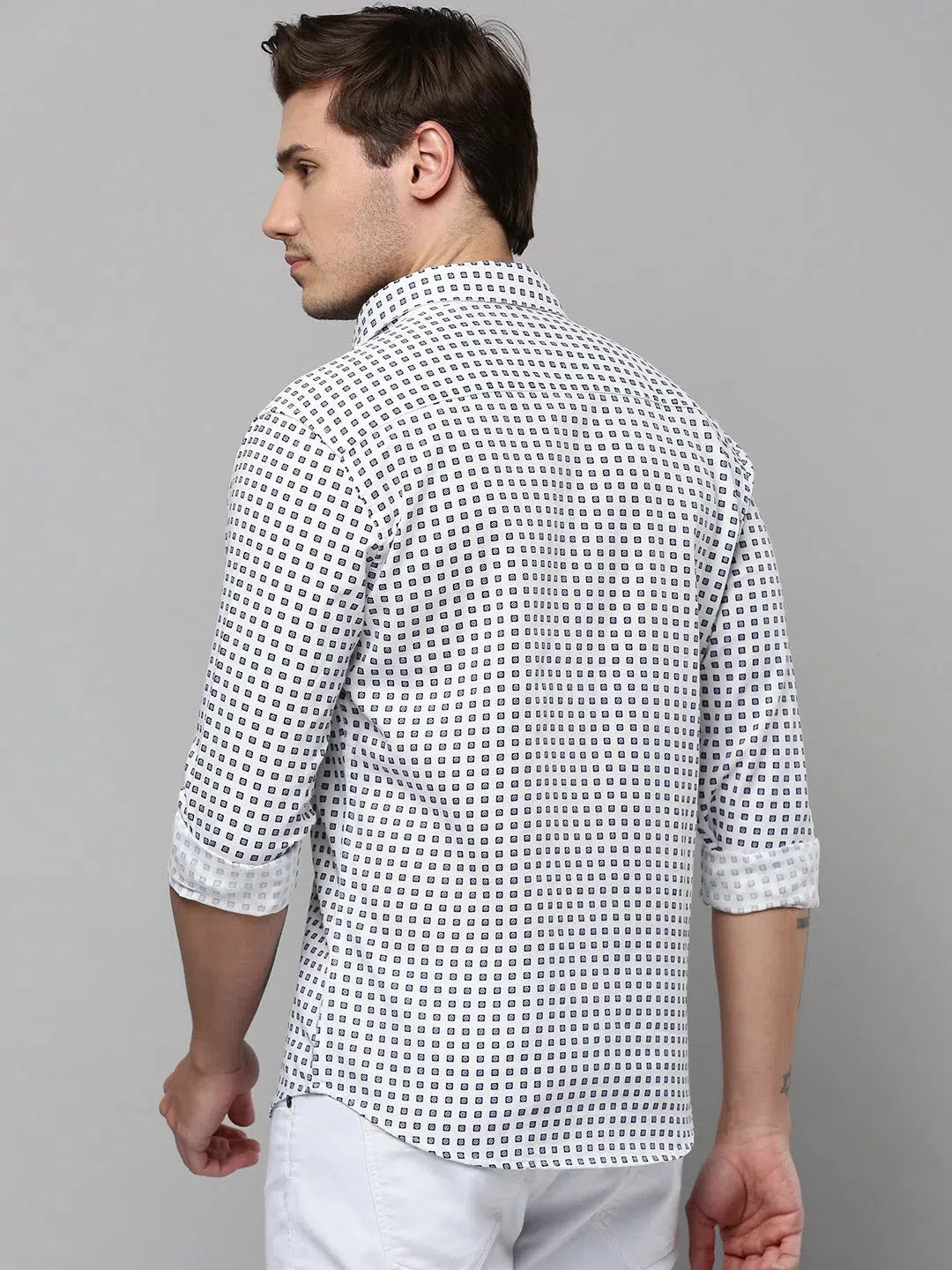 Authentic White Solid Mens Shirt - Cotton Casual Shirt | DesiQlo