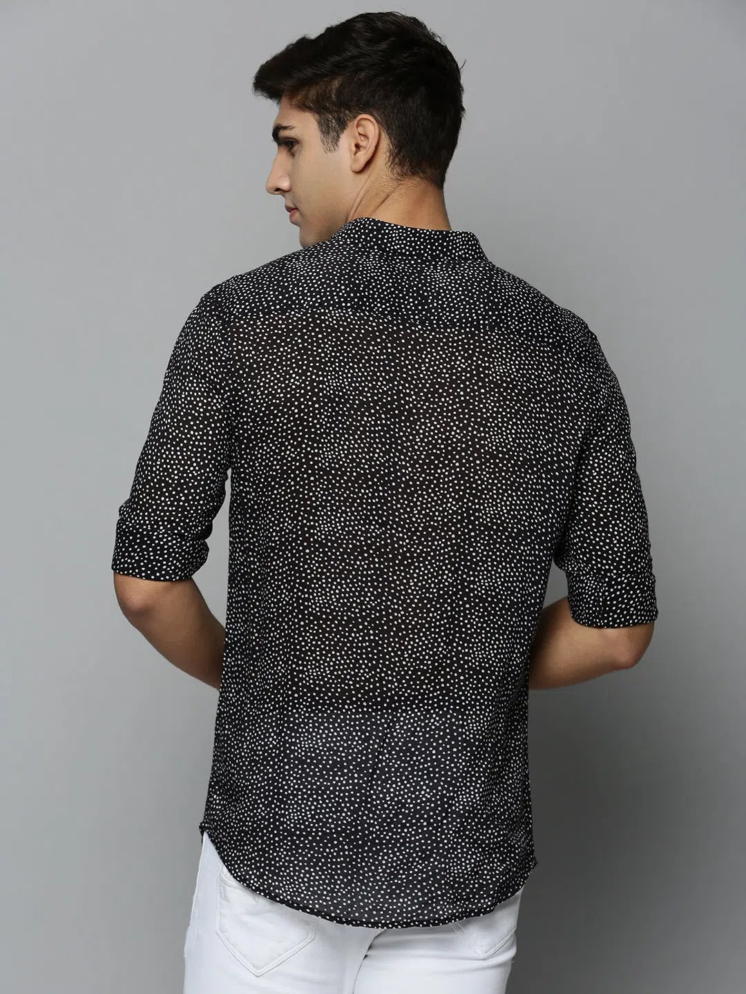 Black Printed Mens Shirt | Viscose Casual Shirt