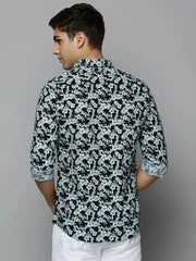Men Black Printed Casual Shirt-HARPERPRINT-1700-Black