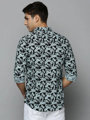 Men Black Printed Casual Shirt-HARPERPRINT-1700-Black