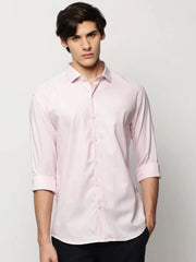 Men Pink Solid Casual Casual Shirts-IKIGAI-8821-Pink