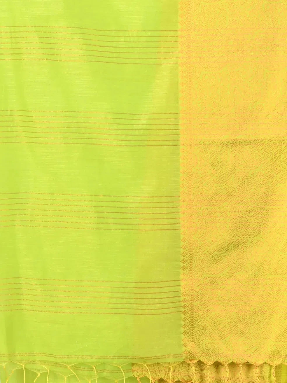 Yellow Cotton Saree with Zari | Designer Sarees India
