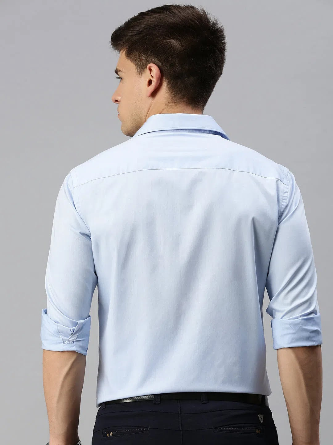 Men's Blue Solid Formal Shirt | Cotton Mens Shirt - DesiQlo