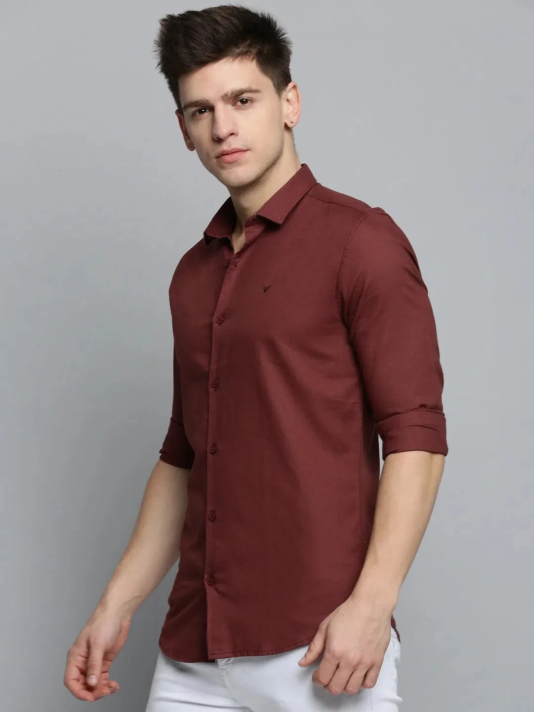 Orange Cotton Mens Shirt - Solid Casual Shirt | DesiQlo
