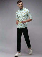 Men Green Printed Casual Shirt-EASTIONPRINT-1419-Seagreen