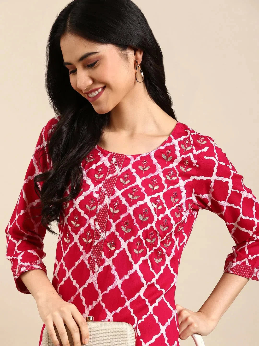 Tie Dye Cotton Kurta - Trendy Indian Kurtis for Women