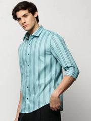 Men Blue Striped Casual Casual Shirts-YARROWSTRIPE-5637-Blue