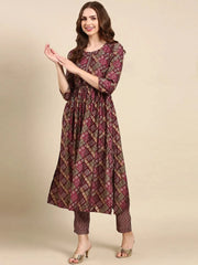 Women's Violet Printed Kurta SetKC-984-Violet