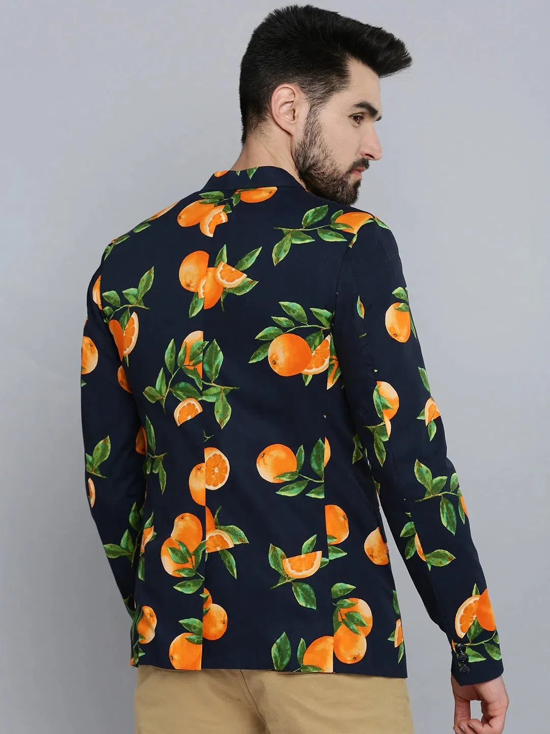 Blue Printed Blazer | Men's Nehru Jacket with Kurta - DesiQlo