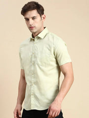 Men Green Solid Casual Shirt-VIENNASOLID-0760-Seagreen