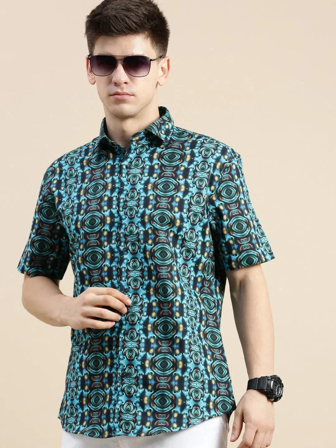 Men Multi Graphics Casual Shirt-GALAXY-1661-Multi