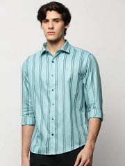 Men Blue Striped Casual Casual Shirts-YARROWSTRIPE-5637-Blue