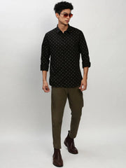 Men Black Printed Casual Casual Shirts-YAYIN-1581-Black