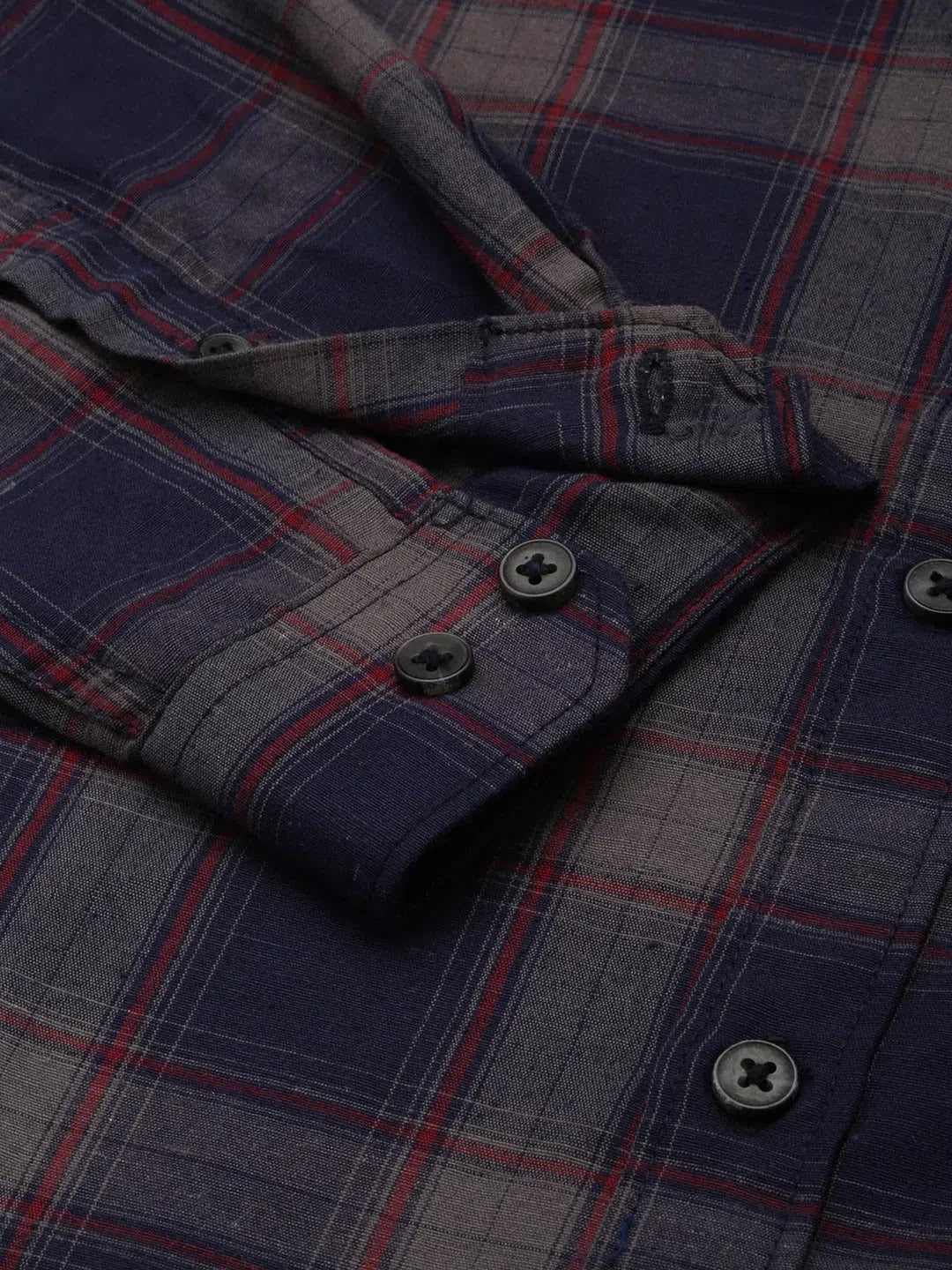 Stylish Navy Checked Mens Shirt - DesiQlo Cotton Casual Shirts