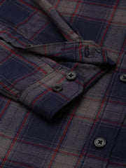 Men Navy Checked Casual Shirt-DALTONCHECKS-4106-Navyblue