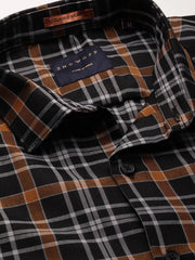 Men Black Checked Shirt-BRICHCHECKS-5614-Black
