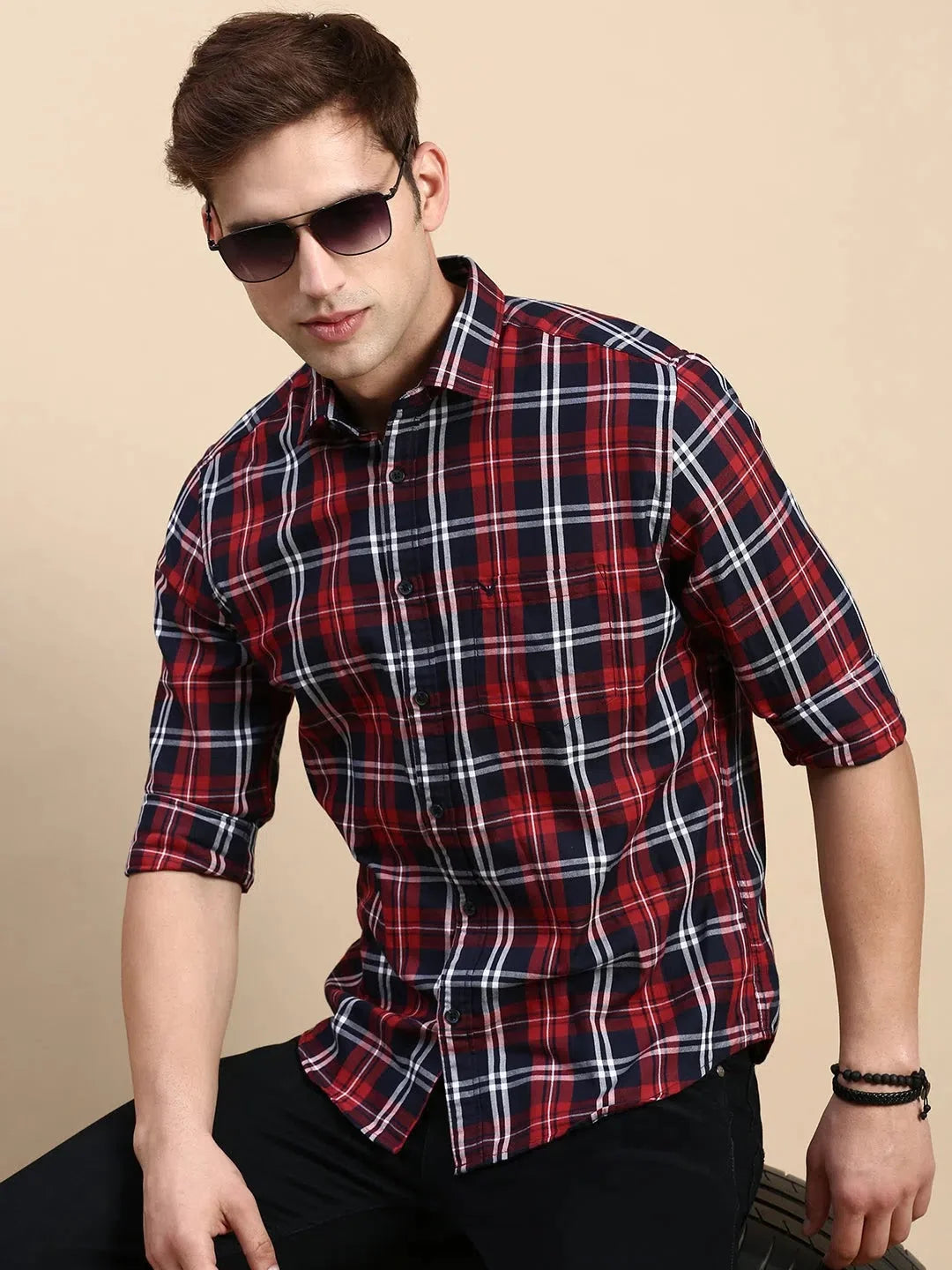 Multi Checked Mens Shirt | DesiQlo Cotton Casual Shirt