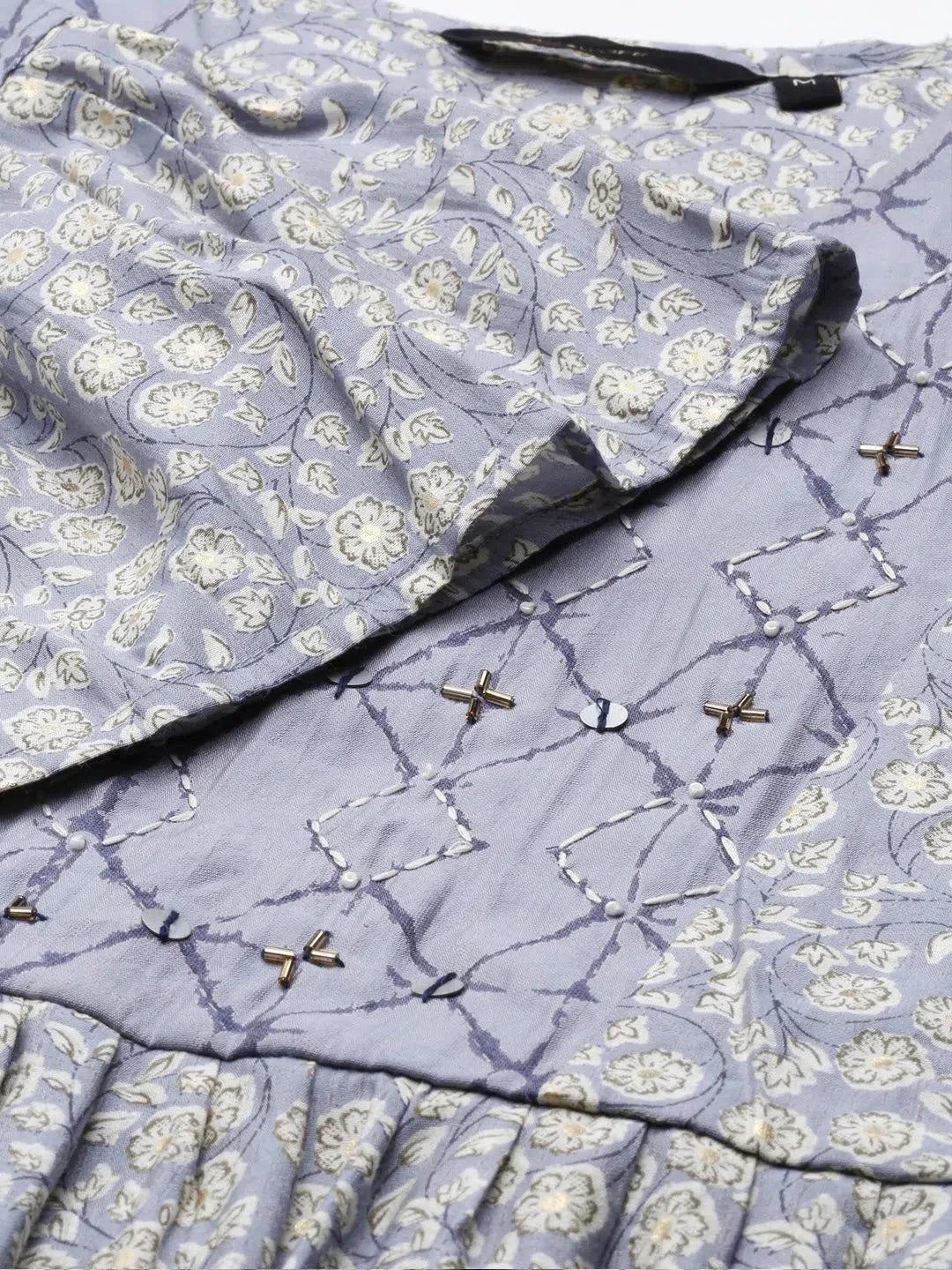 Blue Floral Kurta Set | Women's Designer Indian Kurta Sets