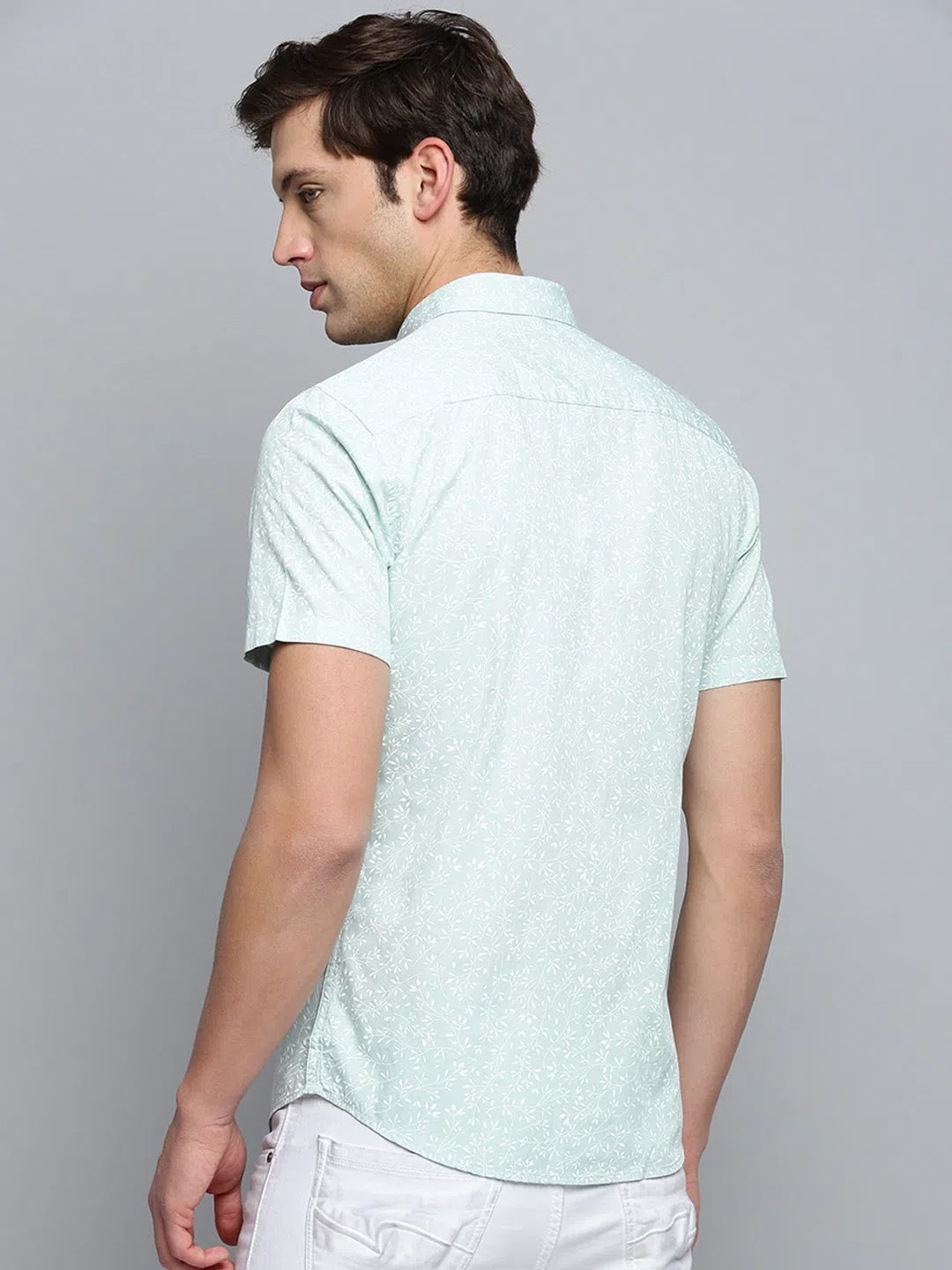Green Printed Mens Shirt | Cotton Casual Style