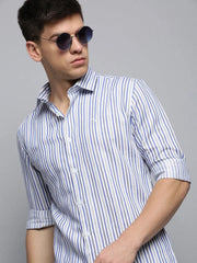 Men White Checked Casual Shirt-PEISKOSSTRIPES-3408-White