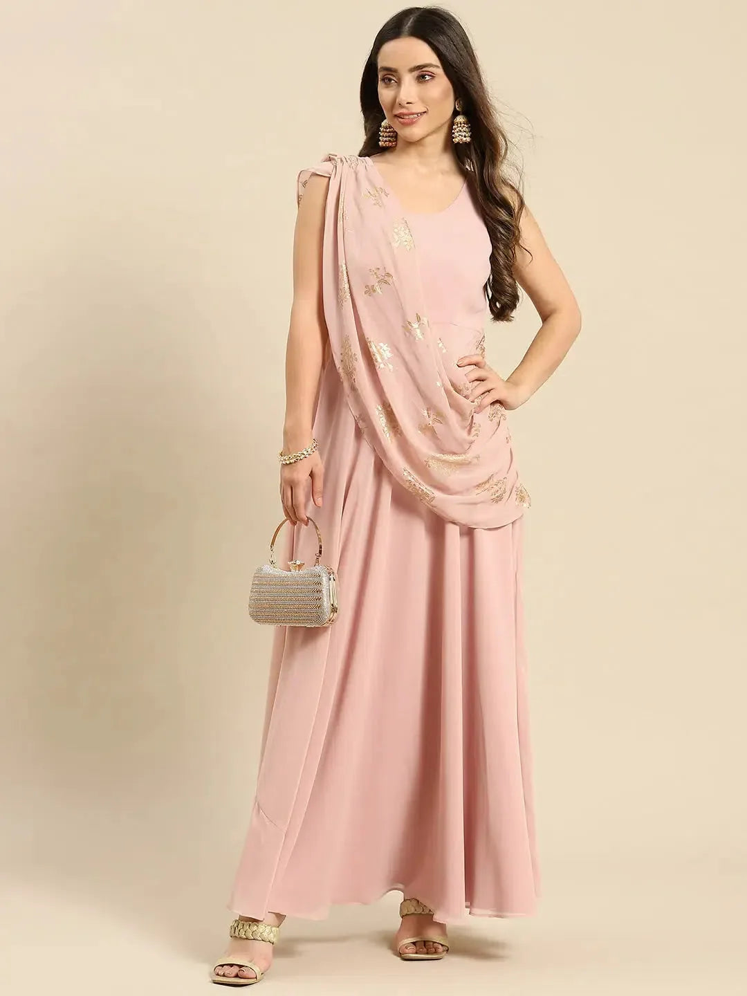 Powder Pink Flare Dress | Women's Western Wear Outfits Powder Pink Flare Dress | Women's Western Wear Outfits