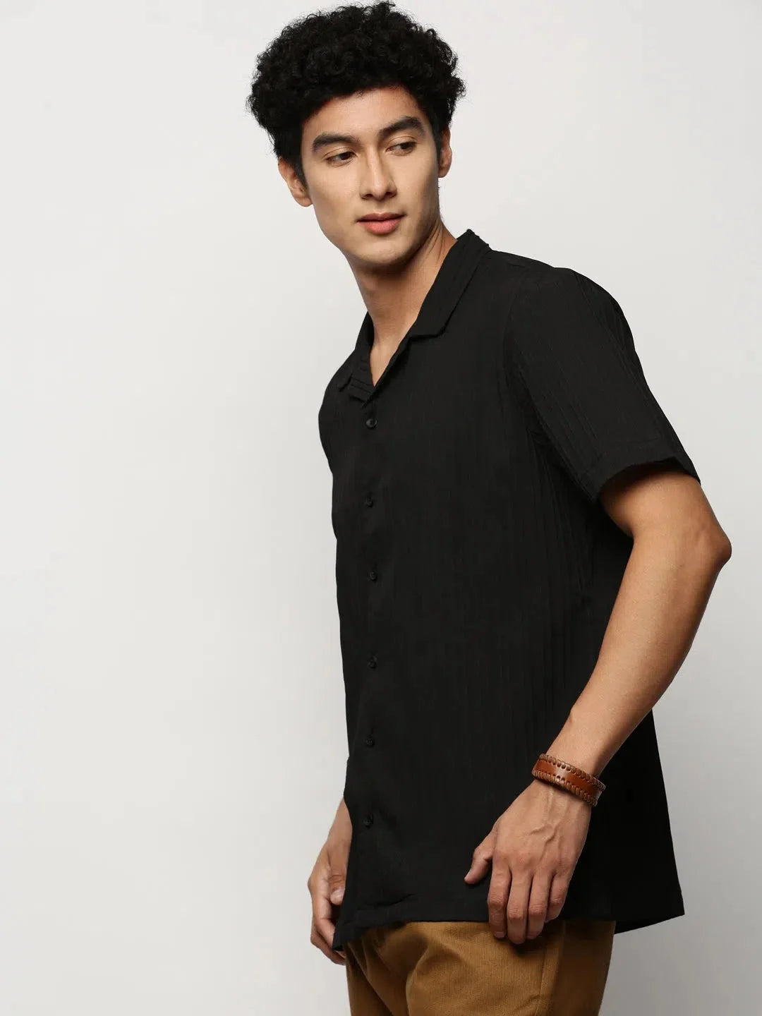 Men's Black Striped Shirt - Designer Cotton Shirt | DesiQlo