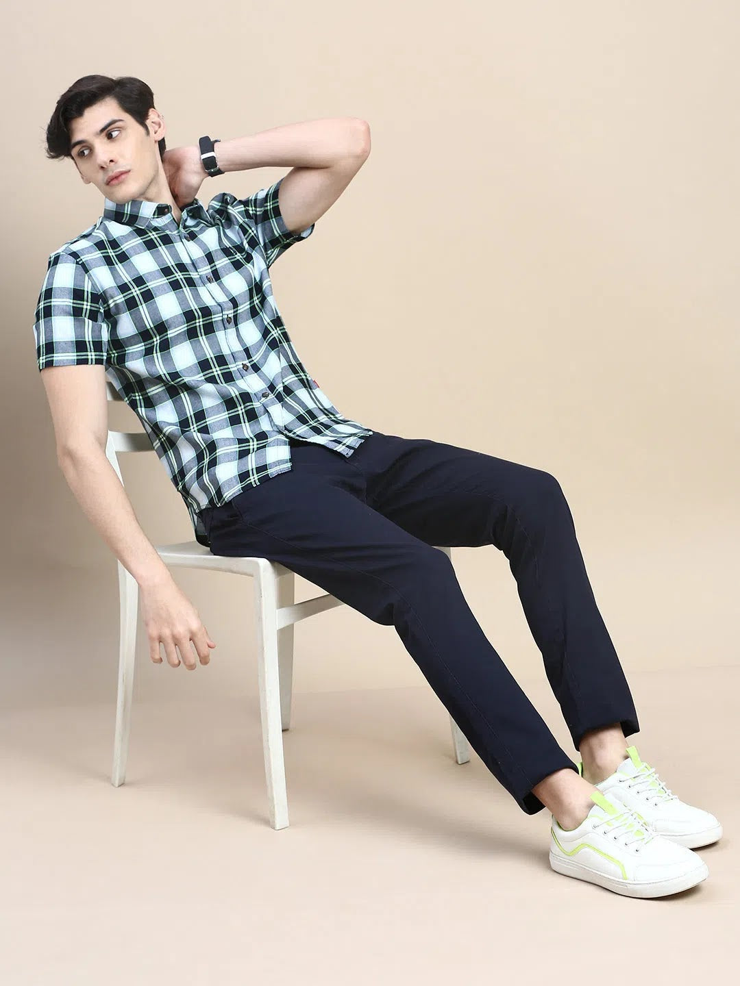 Mens Multi Checked Shirt - Cotton Casual Shirt | DesiQlo