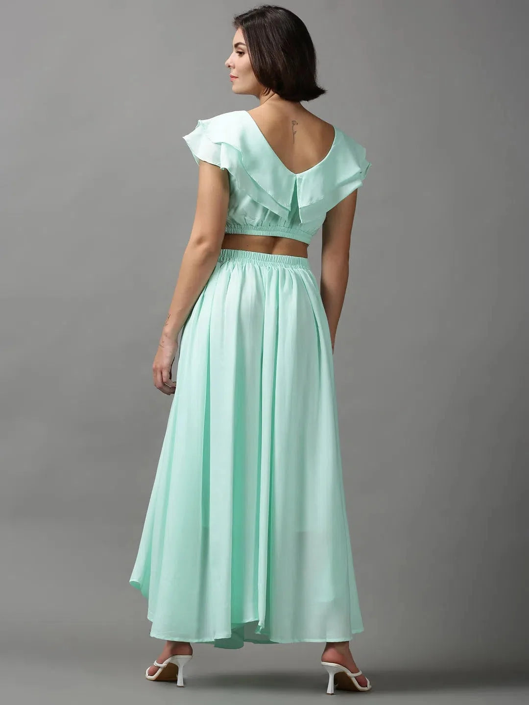 Green Solid Co Ord Sets Women | Cotton Two Piece Sets