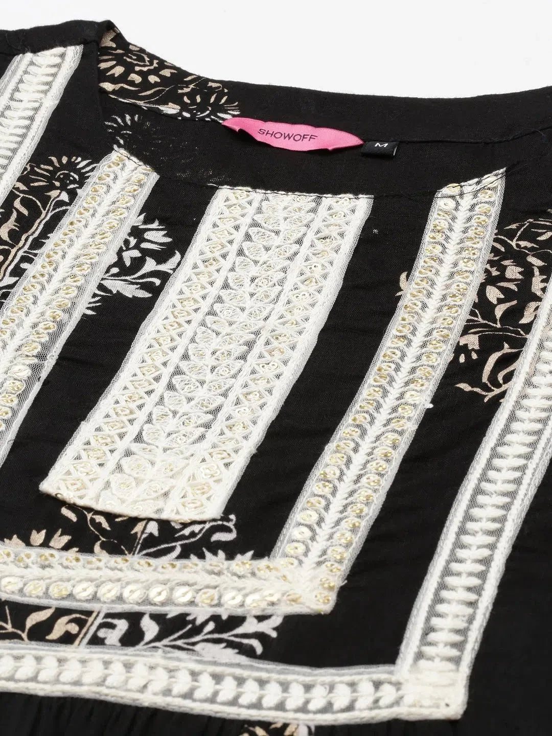 Black Floral Kurta Set | Designer Women's Indian Kurta Sets