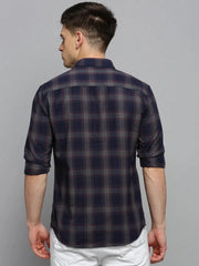 Men Navy Checked Casual Shirt-DALTONCHECKS-4106-Navyblue
