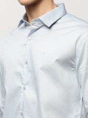 Men Blue Solid Casual Casual Shirts-TAVANTAPLAIN-5511-Blue