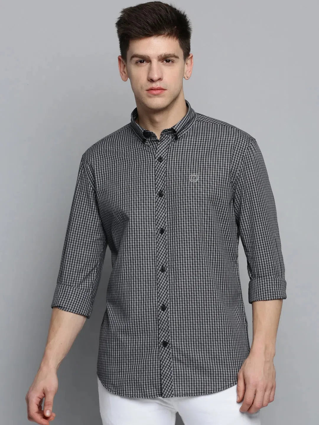 Shop Black Checked Mens Shirt - Casual Cotton Shirt | DesiQlo