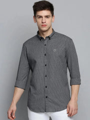 Men Black Checked Casual Shirt-TRISTANCHECKS-4327-Black