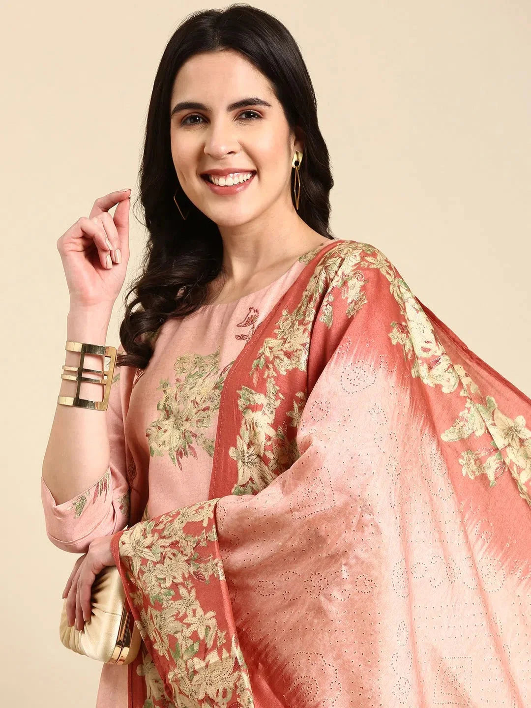 Pink Printed Kurta - Stylish Indian Kurtas for Ladies Online