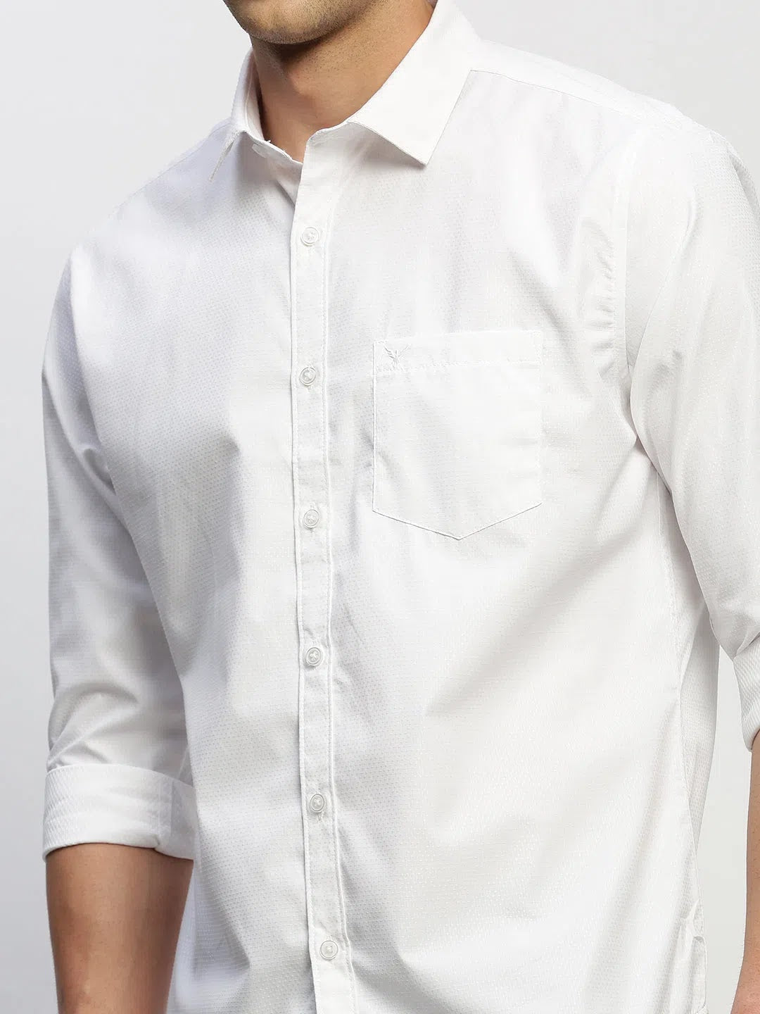 Men's Solid White Cotton Shirt | DesiQlo Classic Design