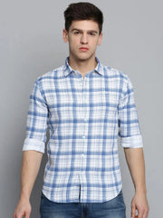 Men White Checked Casual Shirt-QUERENCIACHECKS-3364-White