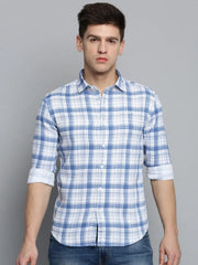 Men White Checked Casual Shirt-QUERENCIACHECKS-3364-White