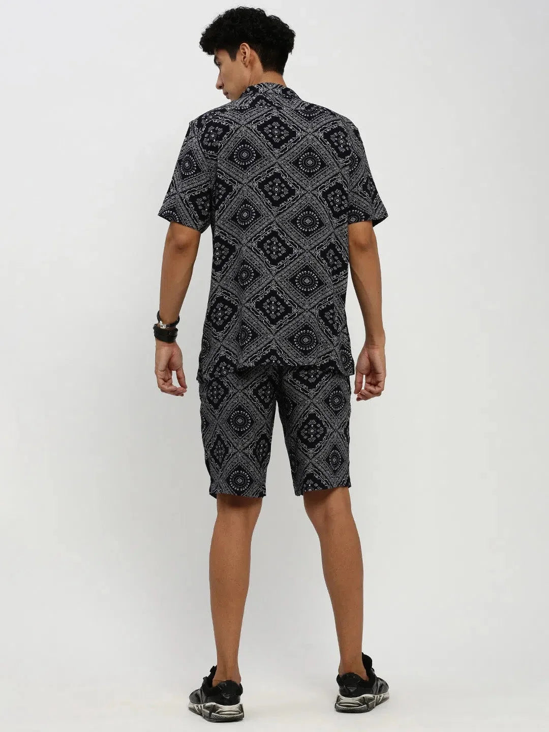 Men's Navy Printed Co ord Set | Stylish Mens Two Piece Sets