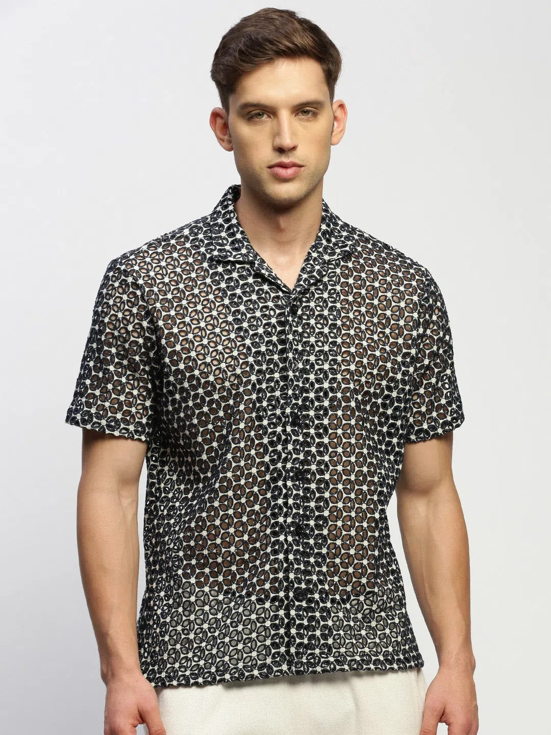 Black Floral Printed Shirt - Mens Cotton Shirt | DesiQlo