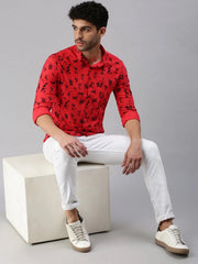 Men Red Printed Casual Shirt-STANDARDPRINT-1301-Red
