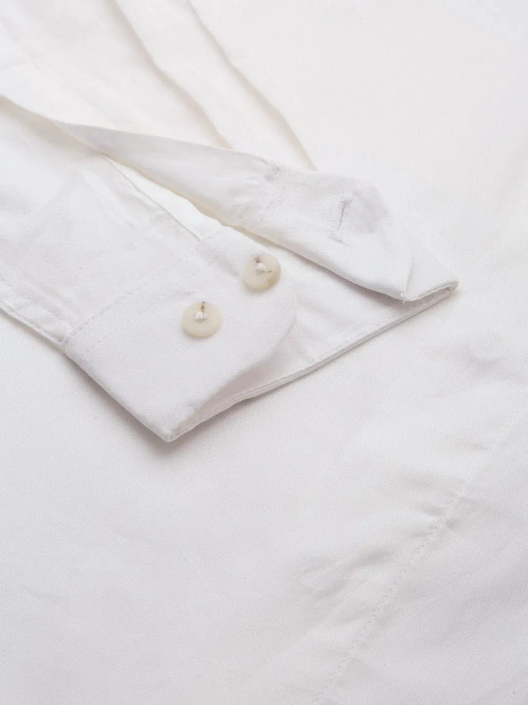 Men's White Solid Cotton Shirt | Crisp & Stylish Look
